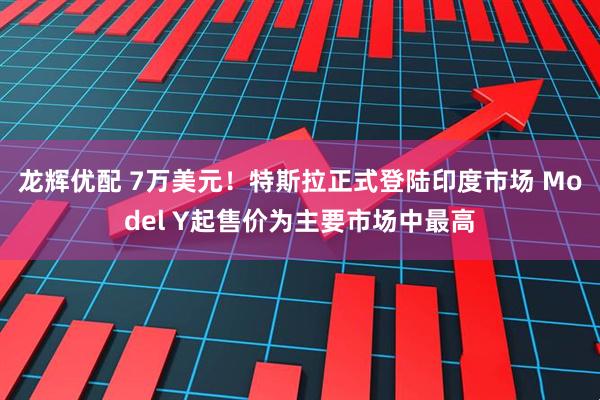 龙辉优配 7万美元！特斯拉正式登陆印度市场 Model Y起售价为主要市场中最高